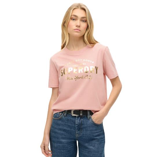 Superdry Luxe Metallic Logo Relaxed Tee